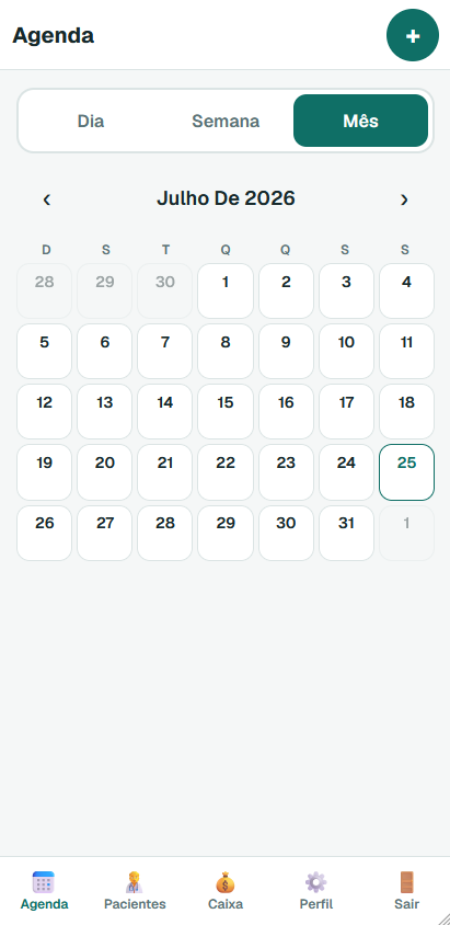 Interface da Agenda do Podols